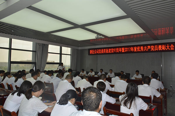新區(qū)公司黨委召開慶祝建黨97周年暨2017年度優(yōu)秀共產(chǎn)黨員表彰大會